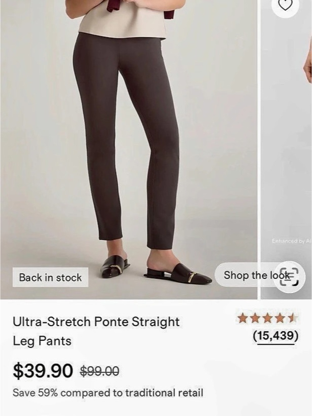 Quince Ultra-Stretch Ponte Straight Leg Pants Straight Leg Pants in Brown Like